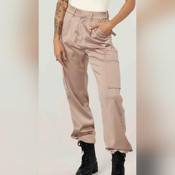 YoungLA Women's Satin Joggers/Cargo - Picture 1 of 7